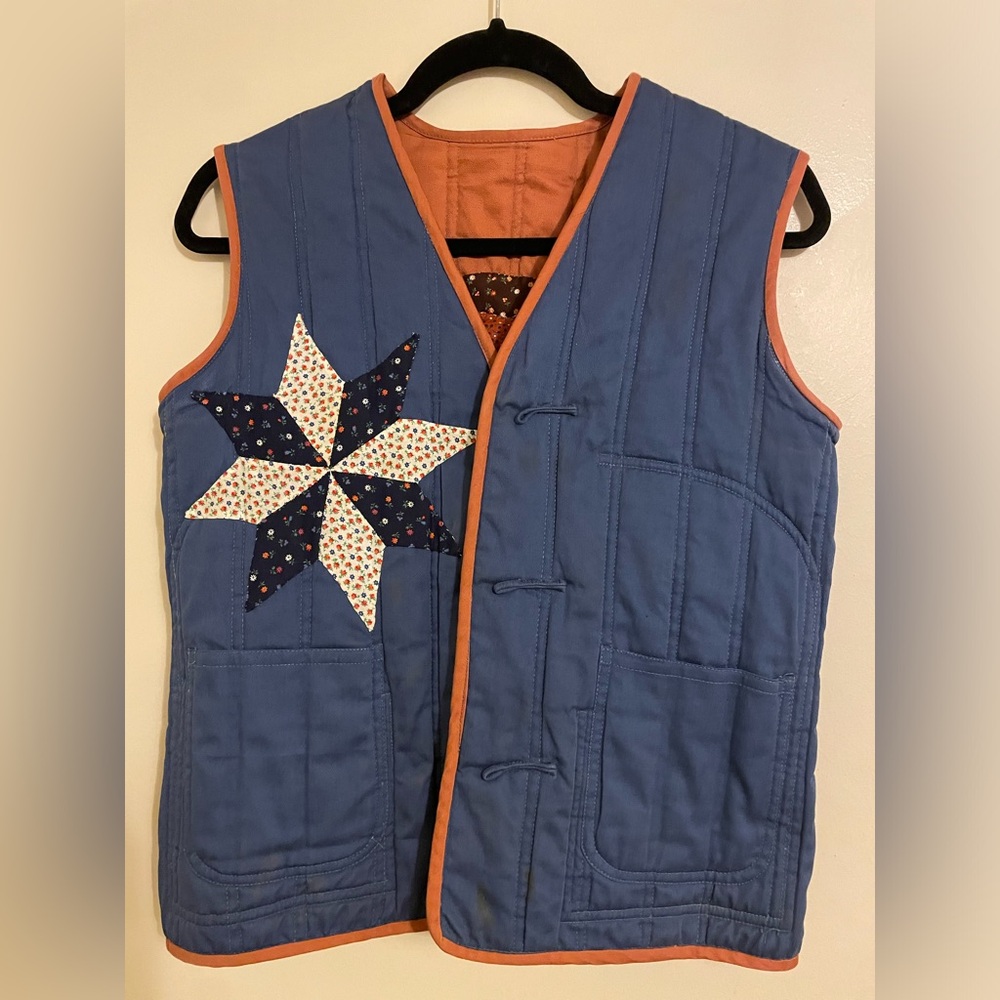 Vintage Handmade Reversible Patchwork Vest. - image 7